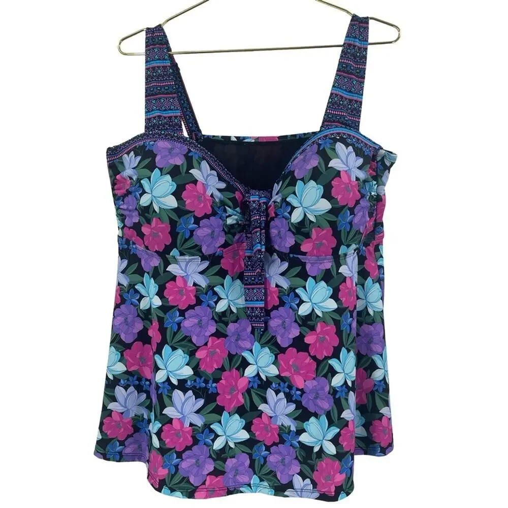 Swimsuits For All Floral Print Swimwear takini top 24